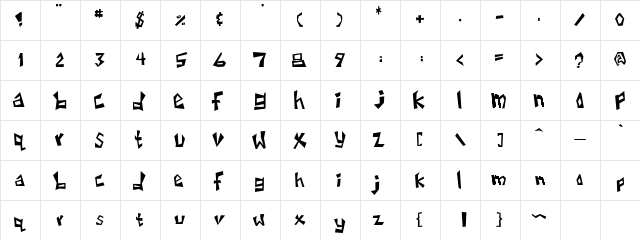 untitled3 Regular  glyph index