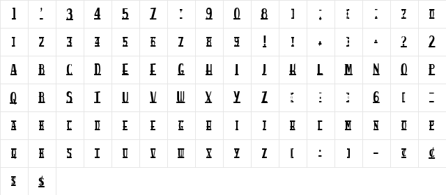 spanky's bungalow regular  glyph index