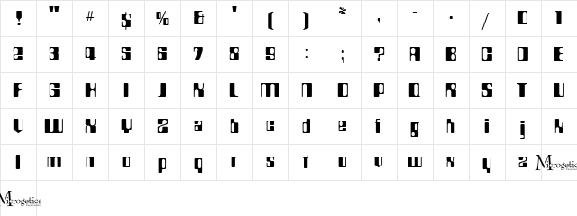 MC HAL Regular  glyph index