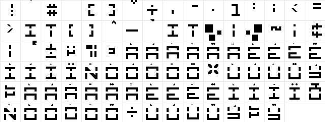 Square Mile Regular  glyph index