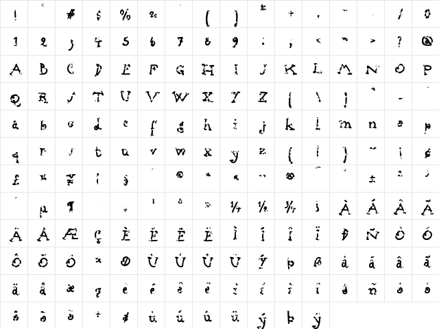Babine Bite  glyph index