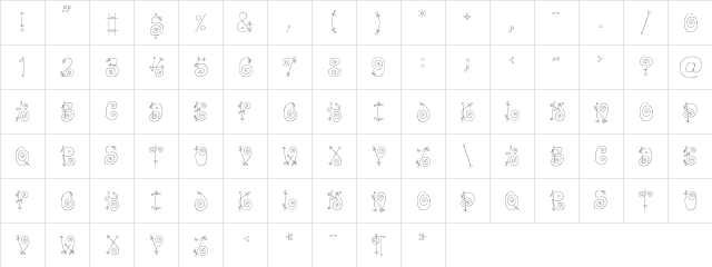 FunnyLight Regular  glyph index