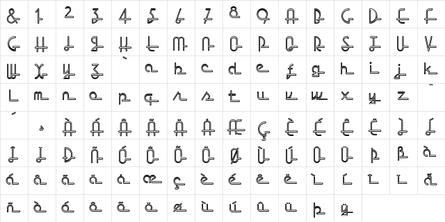 LostWages Regular  glyph index