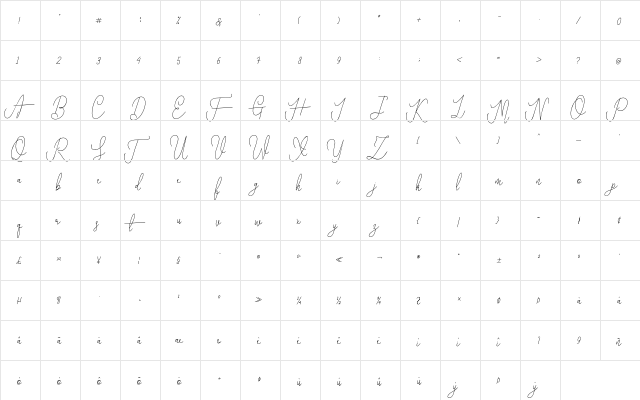 Van Basten Normal Regular  glyph index