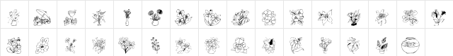 KR Bloom Bonanza Regular  glyph index