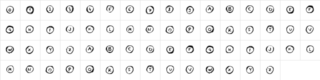 Letters in Circles Regular  glyph index