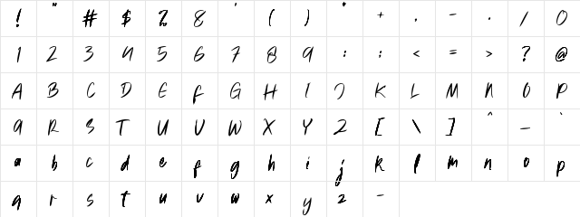 milliwatts Regular  glyph index