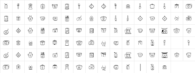LD Cooking Regular  glyph index