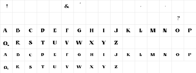 LHF Esoteric Old | Regular Regular  glyph index