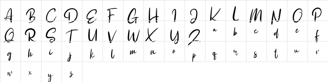 Britney FREE Regular  glyph index