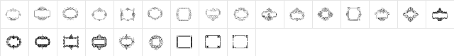 Vintage Frames 9 Regular  glyph index