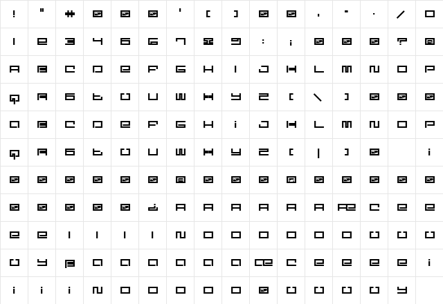 Digit Regular  glyph index