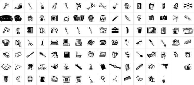 MiniPics LilStuff Regular  glyph index