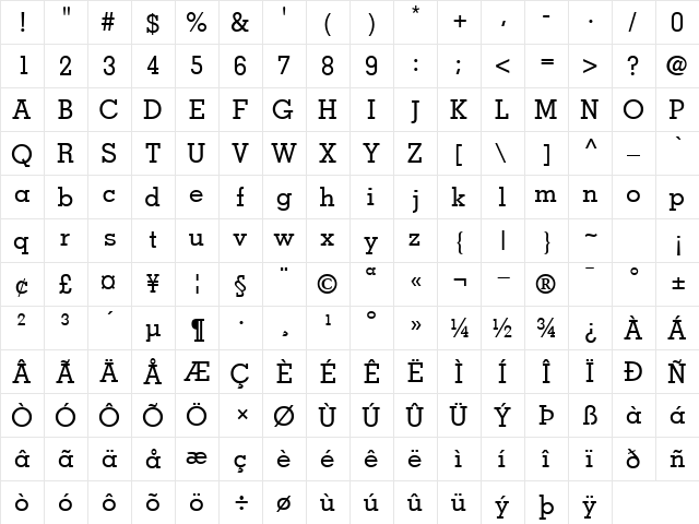 JaakSSK Regular  glyph index