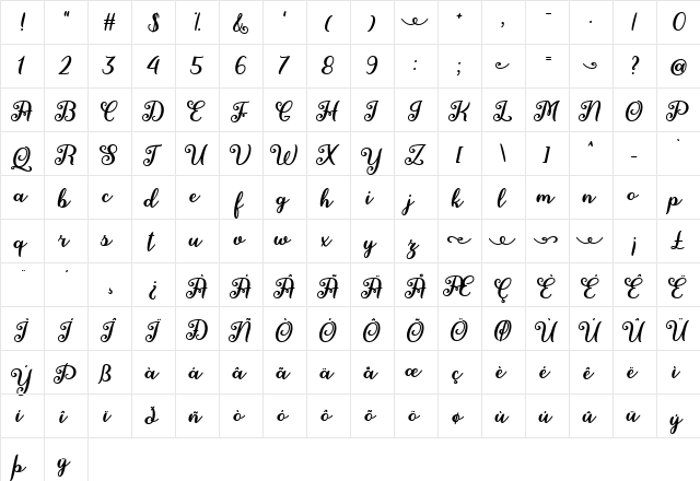 Fairies in the Forest Regular  glyph index