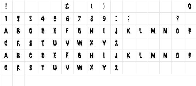 Steven King Regular  glyph index