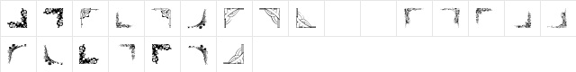 Vintage Decorative Corners 23 Regular  glyph index