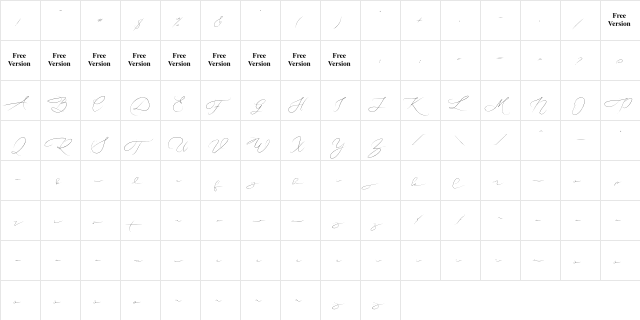 Efothyro Script Regular  glyph index