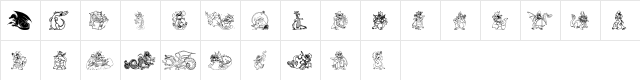 LisasDragons Regular  glyph index