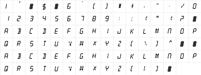Digital Readout Thick Regular  glyph index