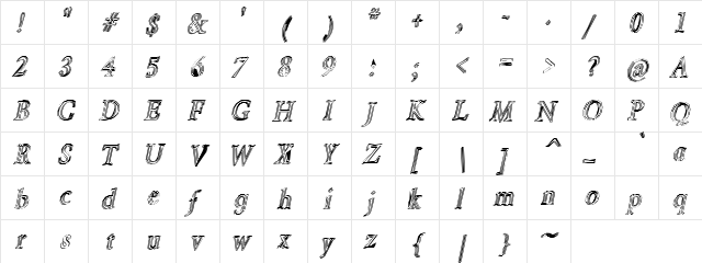 Logi sa ba Regular  glyph index