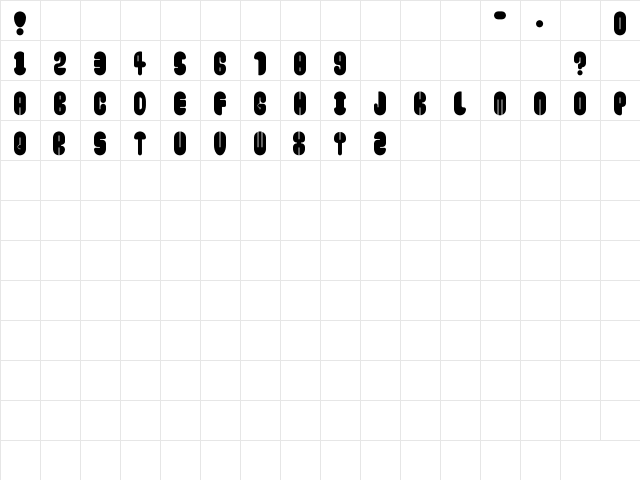 Truenn Regular  glyph index