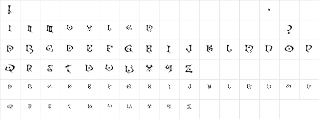 Adolph Regular  glyph index