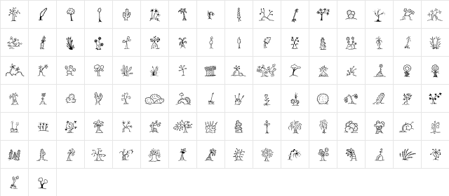 MiniPics UprootedTwig  glyph index