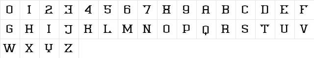 Anthony Demoversion Regular  glyph index