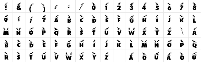 Muetze Regular  glyph index