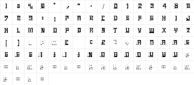 Spirit Regular  glyph index