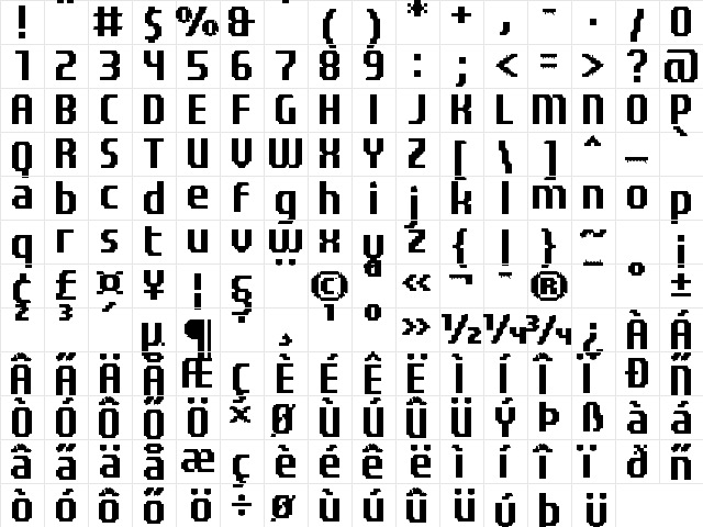 UF Elementar Basica 13.21.2 a Regular  glyph index