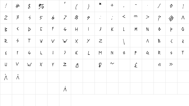 DAILYROUTINE Medium  glyph index