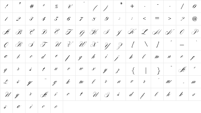 OPTIYale Regular  glyph index