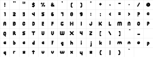 Independence Regular  glyph index