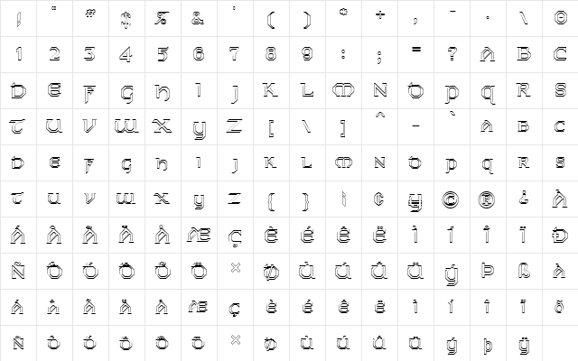 FZ JAZZY 31 HOLLOW Normal  glyph index
