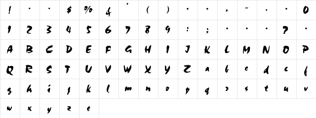 CSD-Chalk-Norma Regular  glyph index