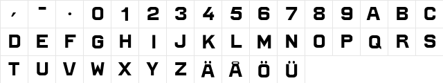 5Ringli Regular  glyph index