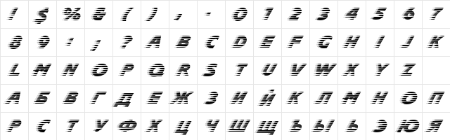 Slipstream Normal  glyph index