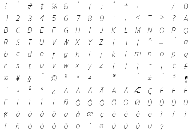 TFForeverTwo Regular  glyph index
