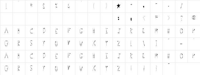 Sudden Death Regular  glyph index