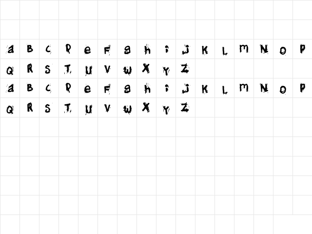 Helifonter Regular  glyph index