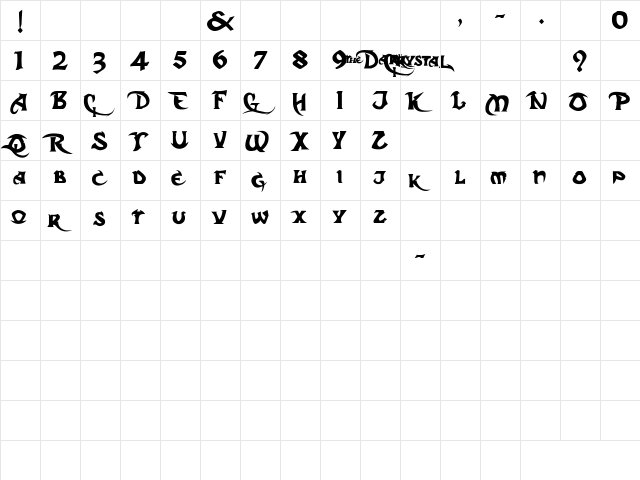 Regular Normal  glyph index