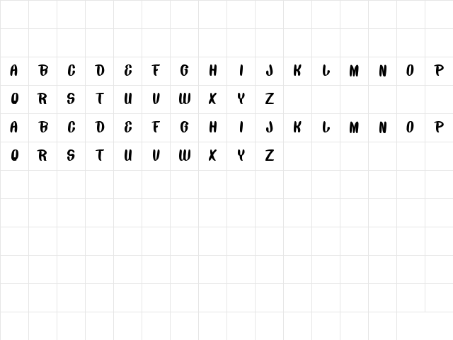 BACK TO NATURE Regular  glyph index