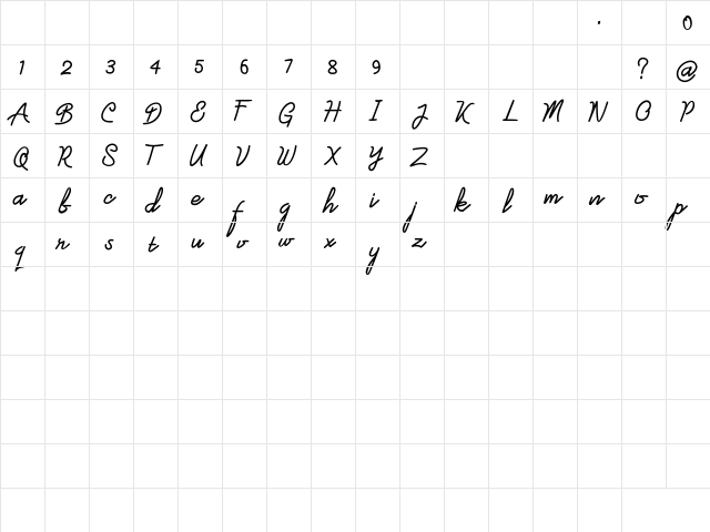 Londonline Regular  glyph index