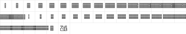 Pica Hole - Grids Regular  glyph index