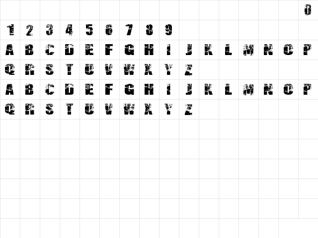 DESTRUCCION Regular  glyph index