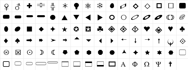 FnT_BasicShapes1 Normal  glyph index