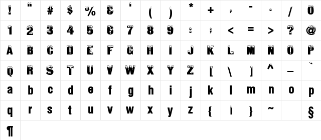 Ice-&Snow Normal  glyph index