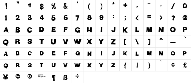 H-Man Part 2  glyph index